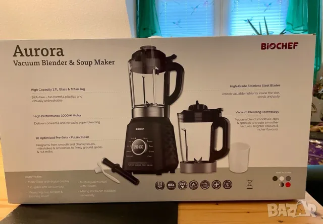 Вакуумен блендер и уред за приготвяне на супи Aurora - черен, снимка 1