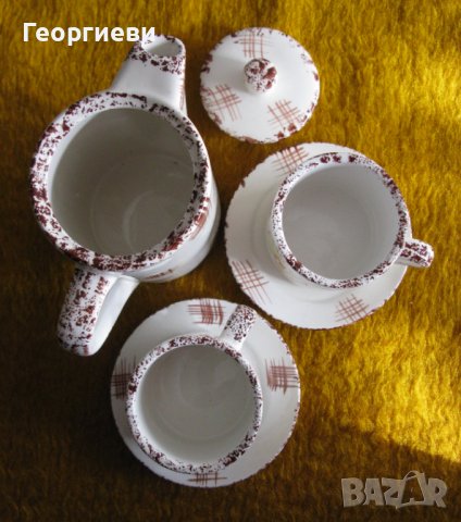 Каничка с капаче и 2 чашки с чинийки за кафе, снимка 3 - Сервизи - 37110836