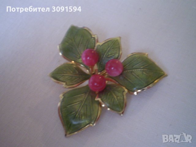 Винтидж брошка   цвете, снимка 6 - Антикварни и старинни предмети - 40257277