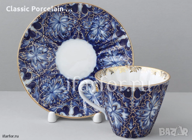 ЛФЗ   Чайна чаша с чинийка „Тетреви“, снимка 3 - Сервизи - 52801758