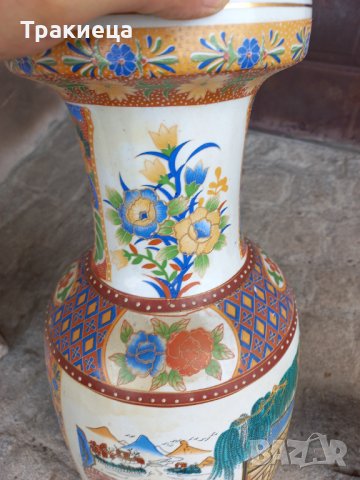  Огромна порцеланова ваза Satsuma Сатцума, снимка 4 - Антикварни и старинни предмети - 42220667