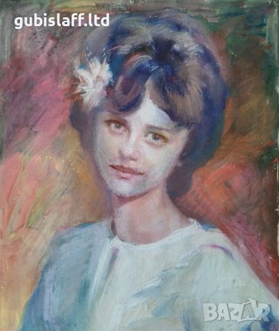 Картина, дамски портрет, 1980-те год., снимка 1 - Картини - 42364005