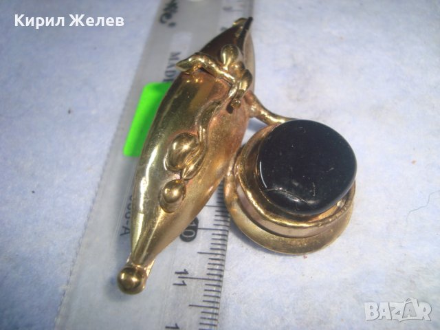 СТАРА ПОЗЛАТЕНА МЕСИНГОВА РЕТРО АРТ ДЕКО ВИНТИДЖ БРОШКА МАЙСТОРСКА РЯДКА ИЗРАБОТКА 13231, снимка 11 - Антикварни и старинни предмети - 37660889