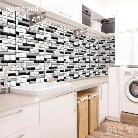 Самозалепващи 3D стикери за стена – Имитация на мрамор, 30x30 см (10 броя), снимка 5 - Декорация за дома - 54027644