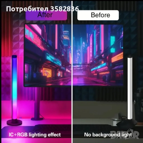 RGB+IC LED настолни лампи NBBUFF – USB захранване, промяна на цветове, атмосферен ефект, снимка 8 - Друга електроника - 52287523