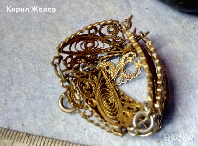 СТАРИННА ПОЗЛАТЕНА ФИЛИГРАННА СРЕБЪРНА ГРИВНА СРЕБРО 925 РЪЧНА МАЙСТОРСКА ФИНА РЕТРО ИЗРАБОТКА 47942, снимка 8 - Антикварни и старинни предмети - 48467795