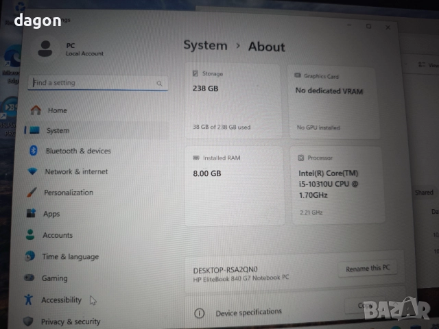 Лаптоп HP EliteBook 840 G7, снимка 2 - Лаптопи за работа - 52102456