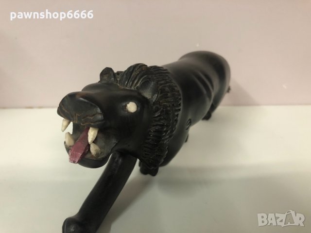 Дърворезба лъв от абаносово дърво, снимка 2 - Други ценни предмети - 35467460