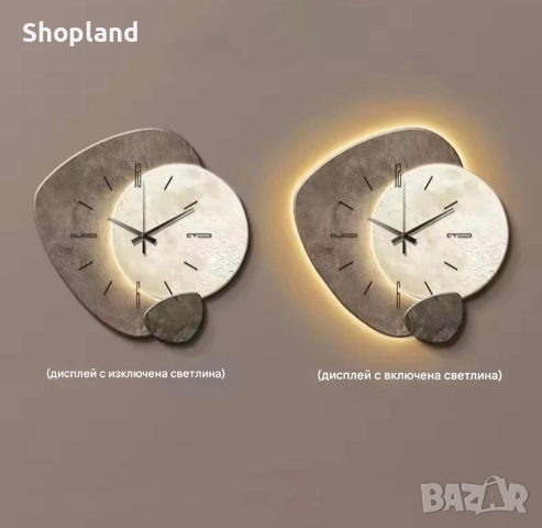Декоративен стенен часовник с LED осветление, снимка 2 - Стенни часовници - 51890258