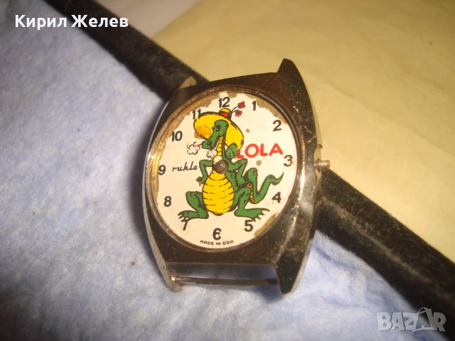 RUHLA LOLA MADE in DDR Стар НЕМСКИ ПОЗЛАТЕН Мех. РЯДЪК МОДЕЛ КОЛЕКЦИОНЕРСКИ ЧАСОВНИК РУХЛА ГДР 17355, снимка 11 - Антикварни и старинни предмети - 37372513