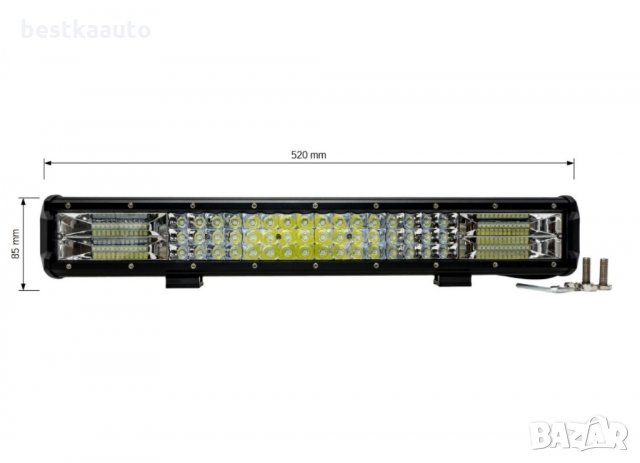 7D ЛЕД БАР LED BAR 52 см. 288W бяла светлина IP67 Offroad ATV SUV, снимка 2 - Аксесоари и консумативи - 29965369