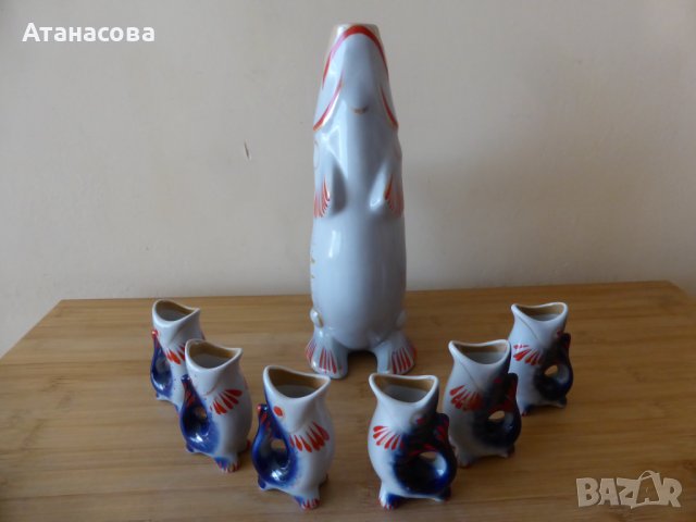 Украински порцеланов сервиз Риби 1980 г риба 2, снимка 3 - Сервизи - 44393180