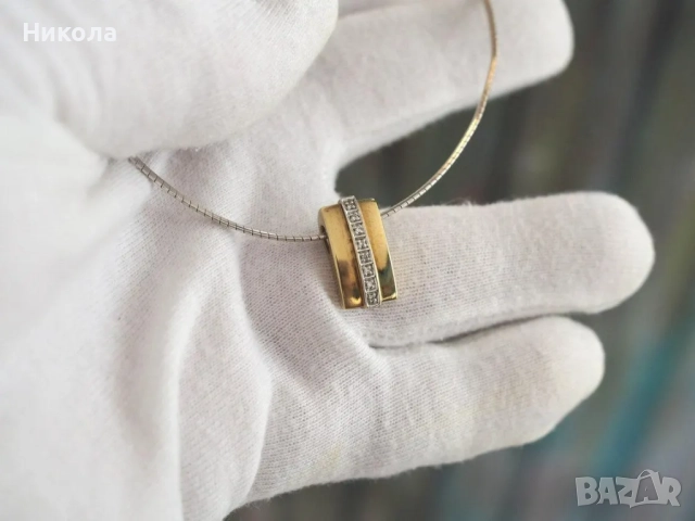 Винтидж златен медальон - 8к .333 с 8 диаманта