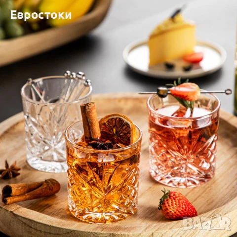 Кристални чаши за уиски Amisglass - комплект от 4 броя, 300 мл, безоловен ръчно духан кристал , снимка 2 - Чаши - 50596654