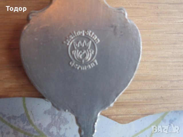 Уникална  калаена лъжица с поставка дъб 1984, снимка 4 - Колекции - 31061763
