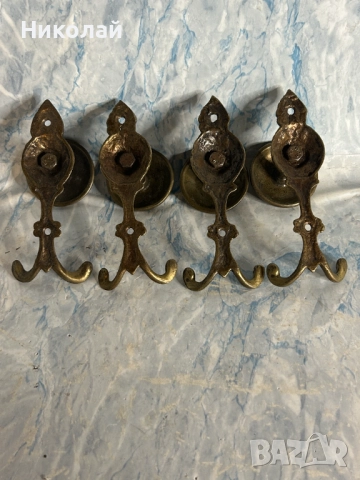 4 Броя Стари Бронзови Закачалки , снимка 5 - Антикварни и старинни предмети - 52311068