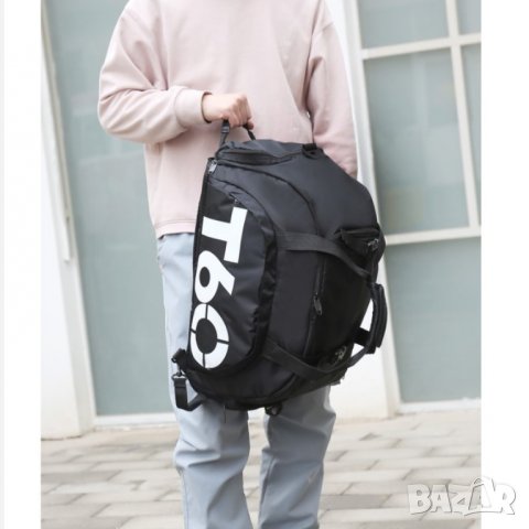 Унисекс спортен сак-раница T60 Black&White, снимка 2 - Сакове - 40365583