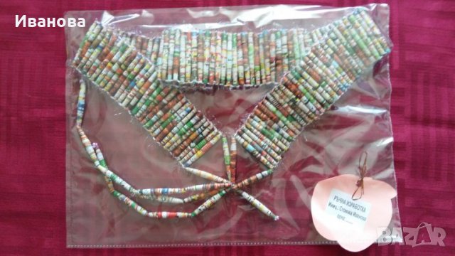 Ръчна изработка на бижута от хартия и квилинг  0.50лв лакирани са със декопажен лак, снимка 2 - Колиета, медальони, синджири - 29238047