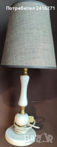 Мраморен настолен лампион, снимка 1 - Настолни лампи - 42920292