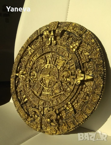 Календар на маите , известен също като " Ацтекския камък на Слънцето". , снимка 3 - Статуетки - 53162956