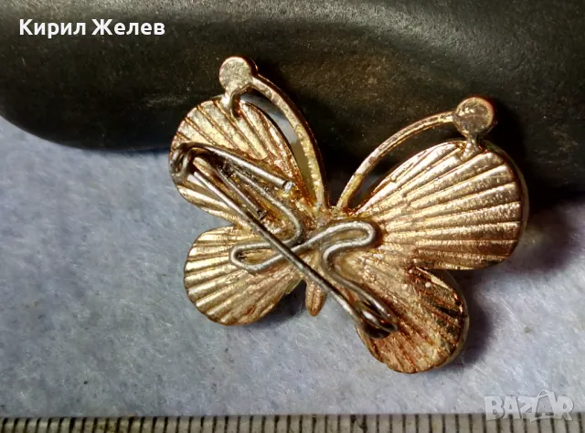 НЕЖНА ФИГУРАЛНА ЗЛАТИСТА АРТ БРОШКА ПЕПЕРУДА 43522, снимка 6 - Други - 48829925