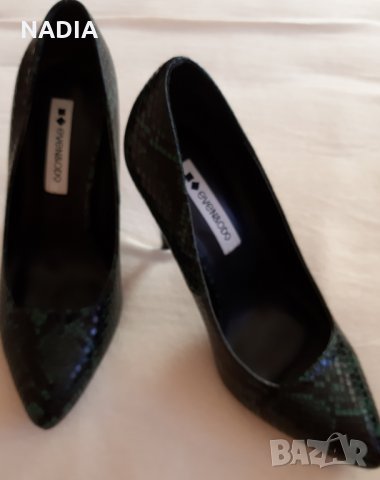 Обувки на ток в тъмнозелен цвят., снимка 5 - Дамски елегантни обувки - 30276853