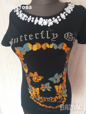 Ефектна тениска с камъни - 20,00лв., снимка 2 - Тениски - 30554403
