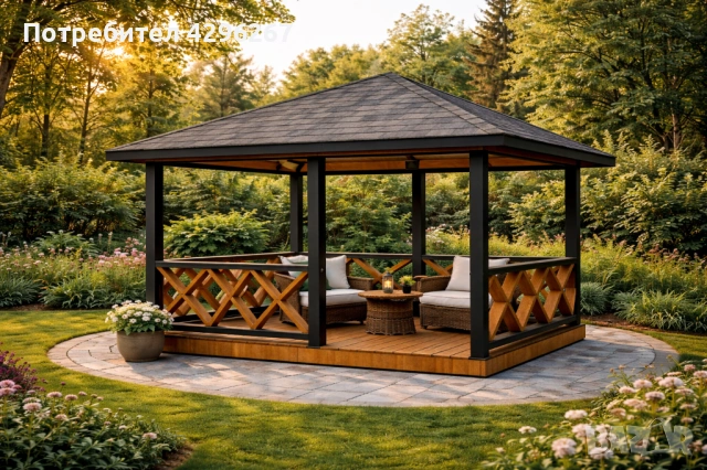 🔨 Дървена беседка 4х3