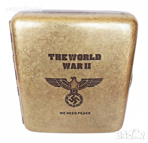 WW II Метална табакера за 20 стандартни цигари., снимка 2 - Колекции - 37760762