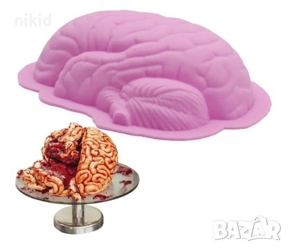 3D Огромна глава мозък силиконова форма молд за кекс желе шоколад торта гипс, снимка 3 - Форми - 25302954