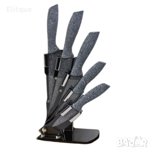 Комплект Bohmann, 5броя, Мраморно покритие, Акрилна поставка, Червен, снимка 6 - Други - 52819889