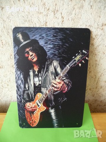 Метална табела Slash Guns N'Roses rock n roll Слаш китарист , снимка 1 - Колекции - 36620031