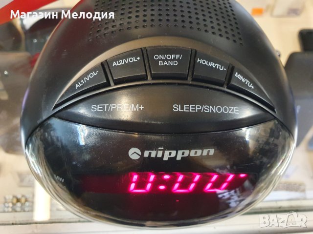 Радиочасовник Nippon NP 316  В отлично техническо състояние, много добър външен вид.  Има радио, час, снимка 5 - Радиокасетофони, транзистори - 42839194