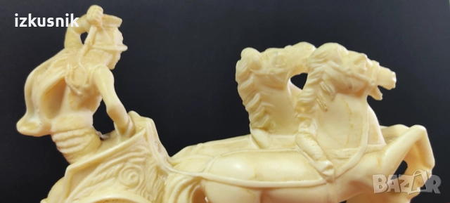 Прекрасна винтидж статуетка - римска колесница, снимка 8 - Антикварни и старинни предмети - 52363164