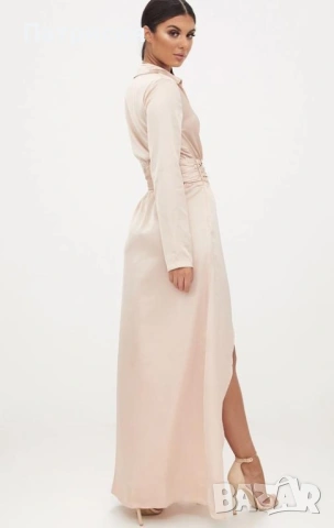 Нова Рокля, марка Pretty Little Thing, цвят шампанско/розов, материя сатен,за бал или гост на сватба, снимка 3 - Рокли - 54219532