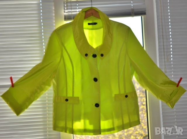 🧥 Дамско сатенено макси яке електриково зелено, лято/есен; 3XL÷5X, снимка 3 - Якета - 42881742