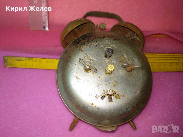 JANTAR MADE in USSR Стар РУСКИ БУДИЛНИК МЕХАНИЧЕН НАСТОЛЕН ЧАСОВНИК ЯНТАР СССР 43673, снимка 6 - Антикварни и старинни предмети - 44463943