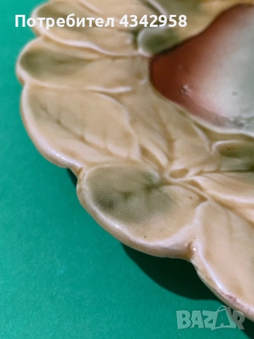 Sarregueminess.Антична чиния (1920-1950г.) от френска майолика, снимка 4 - Антикварни и старинни предмети - 52792202