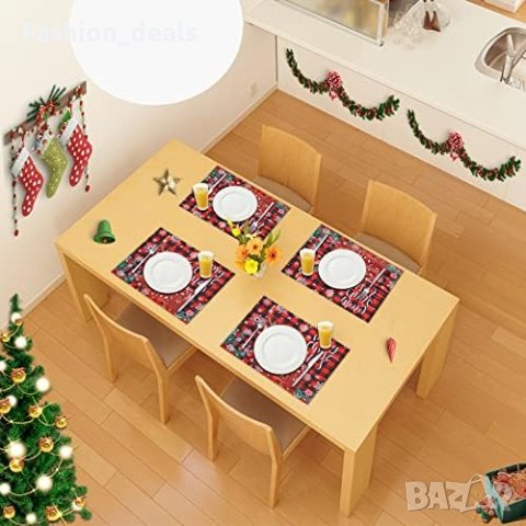 Нови Коледни Подложки за Маса 6 броя, Термоустойчиви, PVC, Дизайн С Елен, снимка 5 - Декорация за дома - 42698208