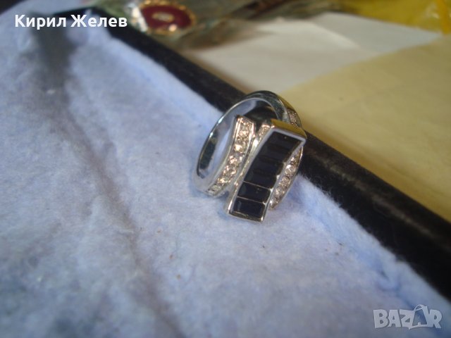 СРЕБРИСТ СКЪПОЦЕНЕН МОДЕН ПРЪСТЕН от БЛАГОРОДНА СТОМАНА с ФАСЕТИРАНИ КРИСТАЛИ 29453, снимка 4 - Пръстени - 37744433