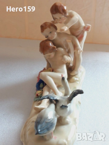 Прекрасна порцеланова фигура,композиция''Karl Ens''Тюрингия .Германия,20 век начало., снимка 8 - Колекции - 54291295