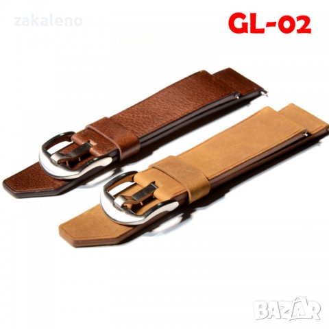 Подсилена каишка за часовник от естествена кожа 18/20/21/22/24мм, снимка 6 - Каишки за часовници - 37940754
