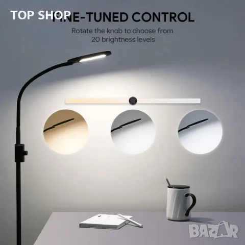 AUKEY LED подова лампа, 3 цветни режима и 20 димируеми нива, снимка 10 - Лампи за стена - 48490730