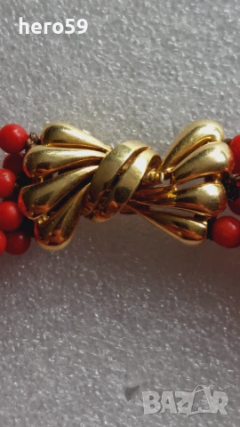 Златна стара огърлица-колие с натурални корали и златна закопчалка и златни топчета-90 бр.Злато 18к , снимка 11 - Колиета, медальони, синджири - 50662351