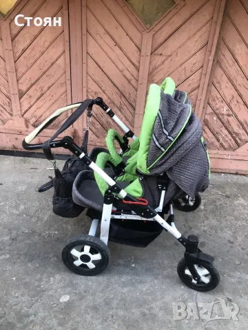 Бебешка количка за близнаци детска количка за близнаци детска двойна количка, снимка 3 - Детски колички - 50174021