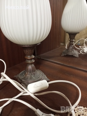 Красива ретро бронзова лампа, снимка 11 - Антикварни и старинни предмети - 52175470