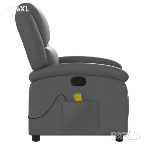vidaXL Масажен наклоняем стол, сив, изкуствена кожа, снимка 5 - Дивани и мека мебел - 56147450