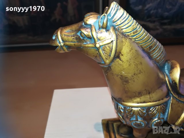 кон-златен кон-внос швеицария 27х24х11см, снимка 6 - Колекции - 29581131