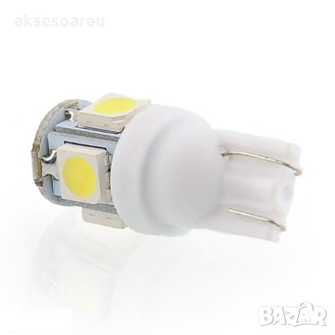 Габаритни диодни крушки габарити T10 с 5 Smd Led ксеноново бели диода за кола автомобил джип супер я, снимка 5 - Аксесоари и консумативи - 35429598