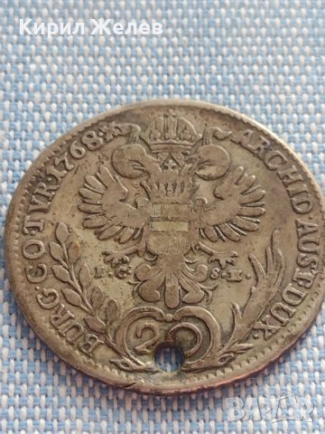 Сребърна монета 20 кройцера 1768г. Мария Терезия Виена Австрия 14942, снимка 9 - Нумизматика и бонистика - 42871693